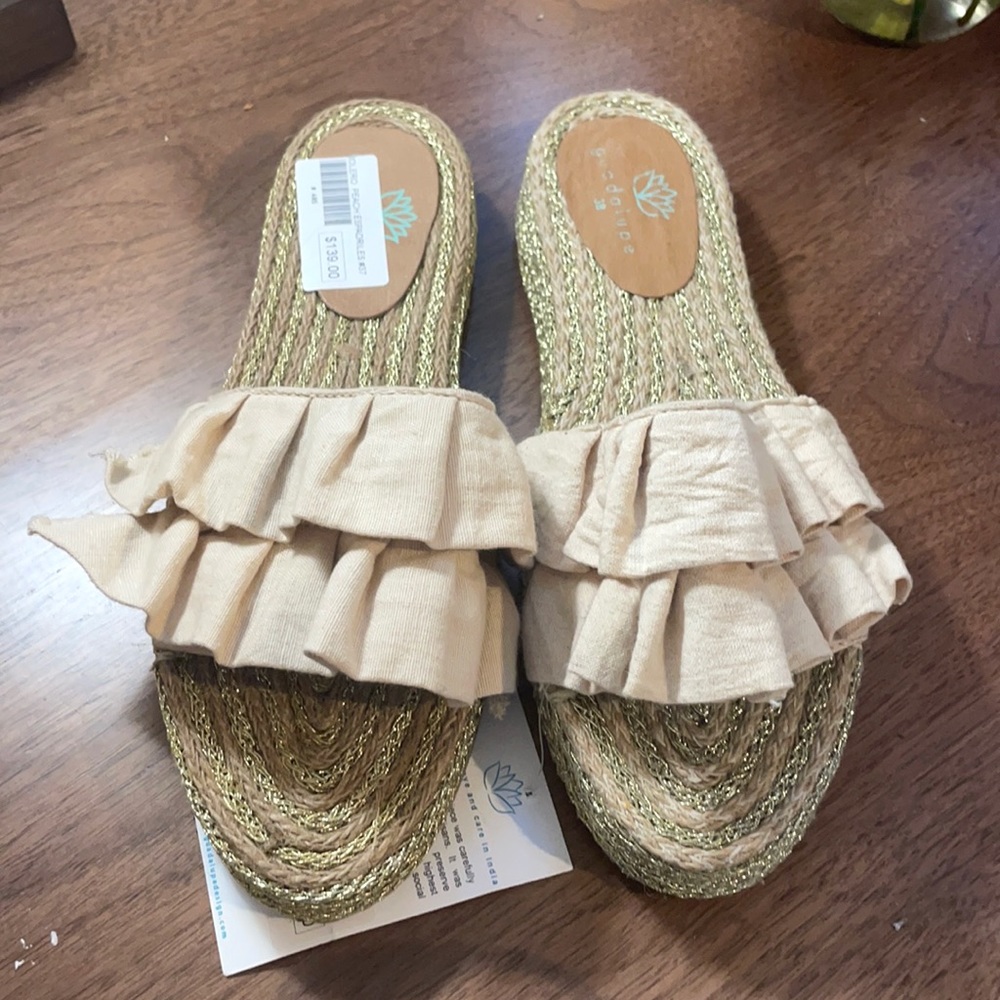 NEW hand made Dusty rose espadrilles